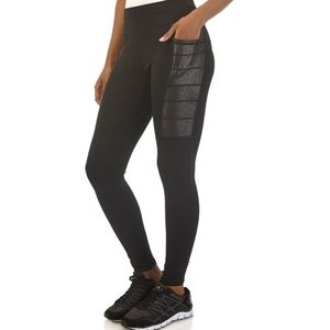 BPS Black and Gold and Black ankle BPS leggings NWT L